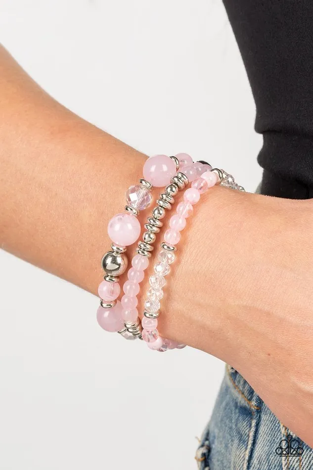 Paparazzi Jewelry Bracelets Paparazzi Bracelet Shoreside Stroll Pink