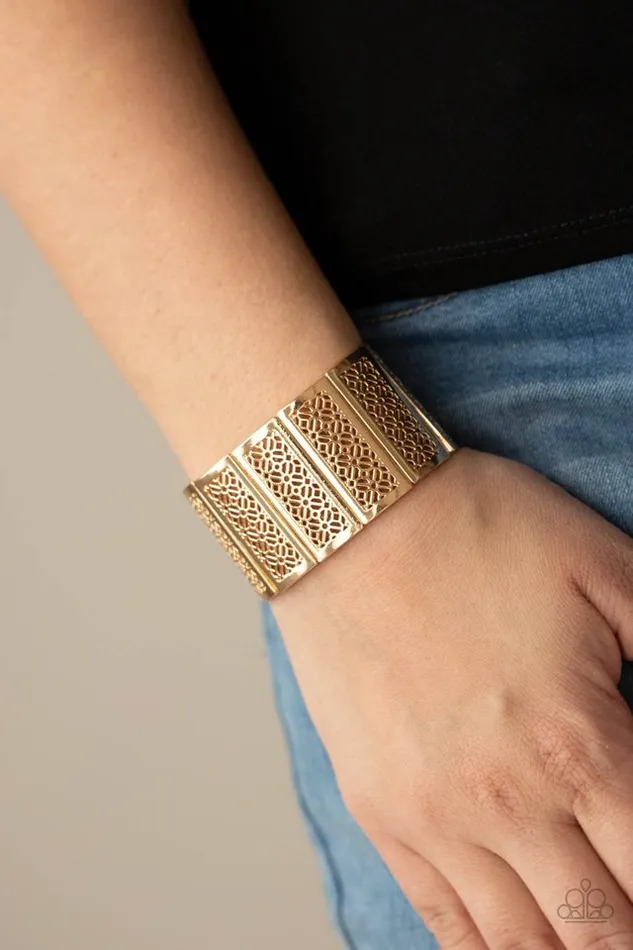 Paparazzi Jewelry Bracelets Paparazzi Bracelet Thai Terrariums Gold
