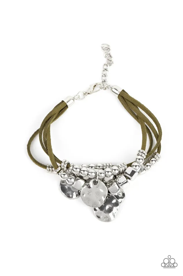 Paparazzi Jewelry Bracelets Paparazzi Bracelet Token Trek Green