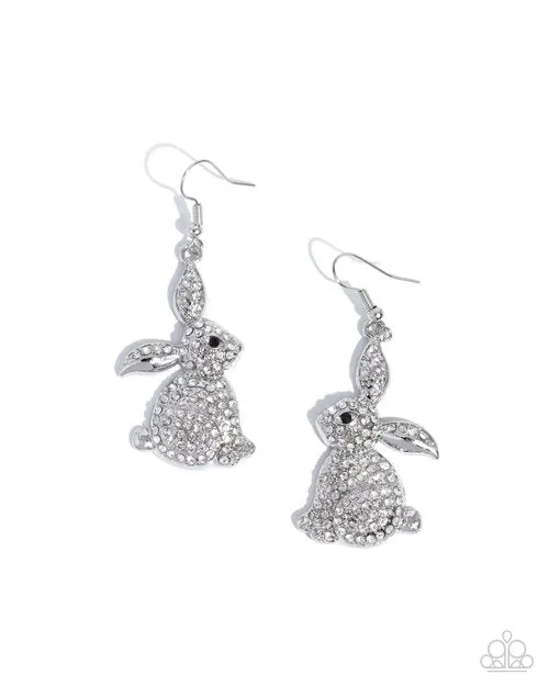 Paparazzi Jewelry Earrings Paparazzi Earring Bunny Bling White Paparazzi Jewelry Earrings Paparazzi Earring Bunny Bling White
