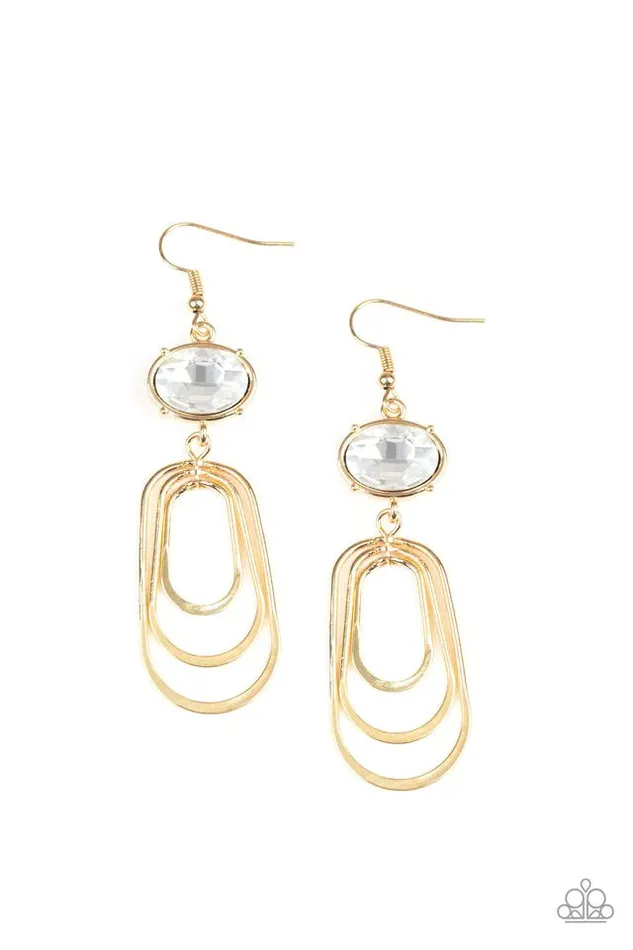 Paparazzi Jewelry Earrings Paparazzi Earring DropDead Glamorous Gold