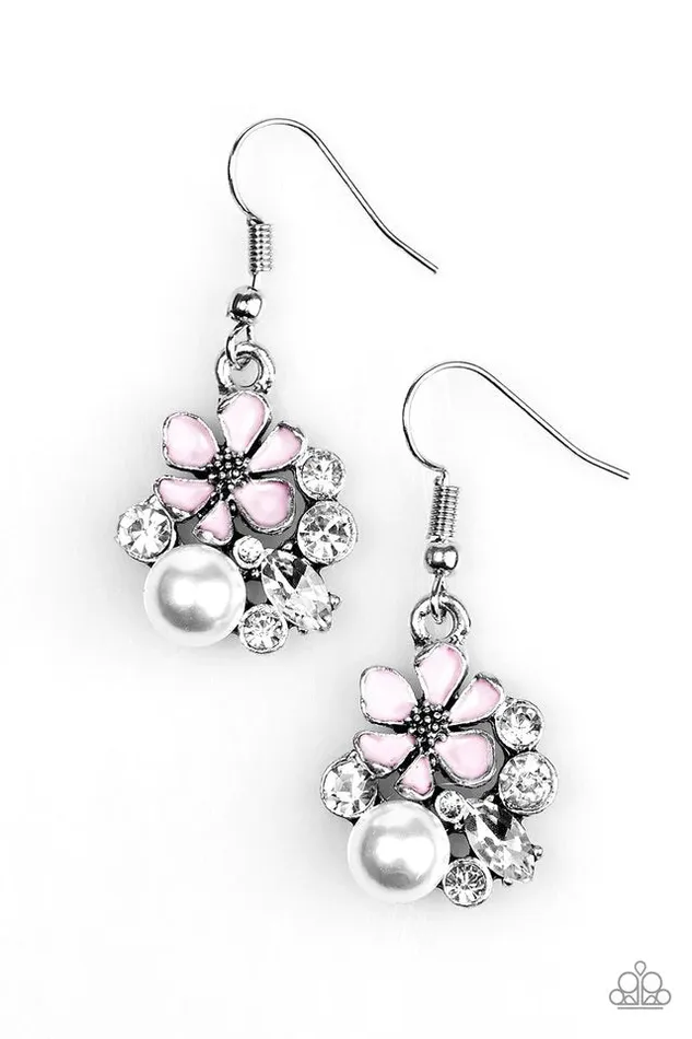 Paparazzi Jewelry Earrings Paparazzi Earring Floral Oasis Pink