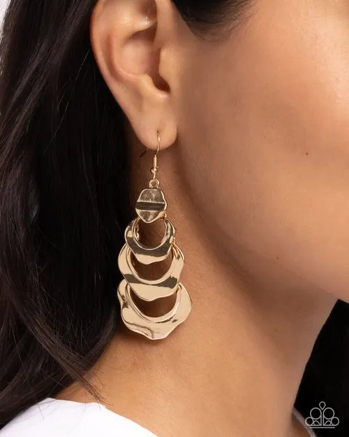 Paparazzi Jewelry Earrings Paparazzi Earring Layered Labor Gold