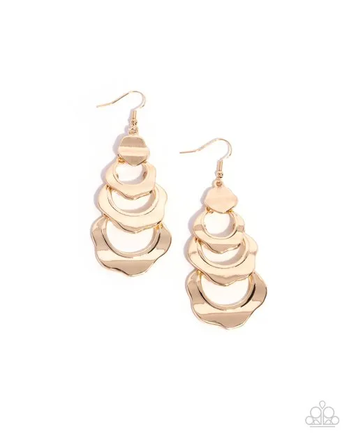 Paparazzi Jewelry Earrings Paparazzi Earring Layered Labor Gold Paparazzi Jewelry Earrings Paparazzi Earring Layered Labor Gold