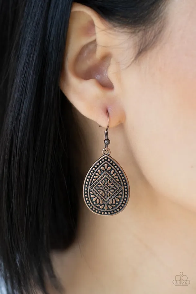 Paparazzi Jewelry Earrings Paparazzi Earring Mayan Mecca Copper