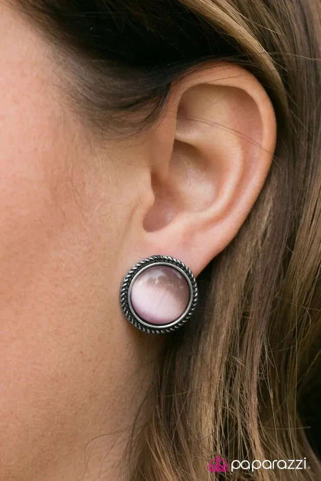 Paparazzi Jewelry Earrings Paparazzi Earring Moon Swoon Pink