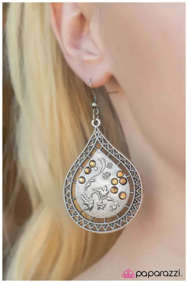 Paparazzi Jewelry Earrings Paparazzi Earring Morning Dew Brown