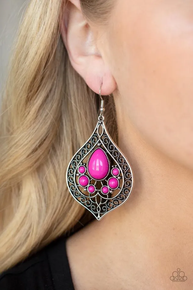 Paparazzi Jewelry Earrings Paparazzi Earring New Delhi Nouveau Pink
