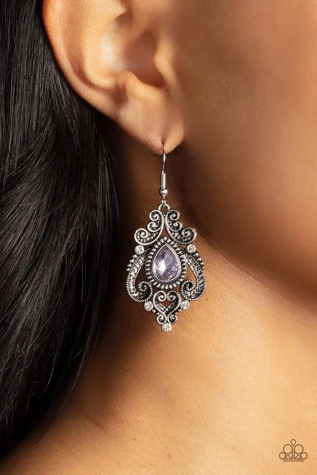 Paparazzi Jewelry Earrings Paparazzi Earring Palace Perfection Purple