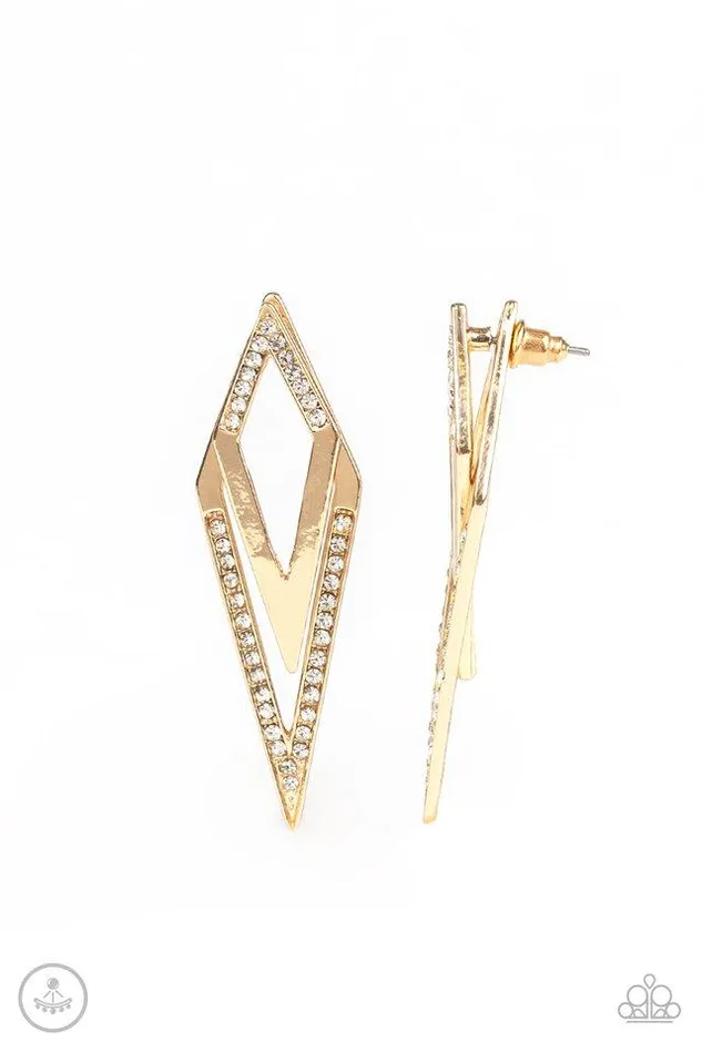 Paparazzi Jewelry Earrings Paparazzi Earring PointBANK Gold