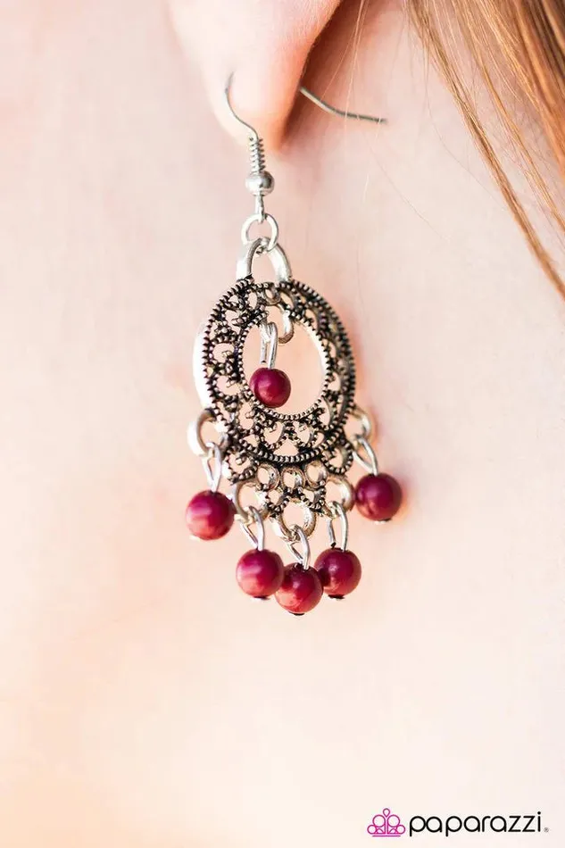 Paparazzi Jewelry Earrings Paparazzi Earring Seafront Property Red
