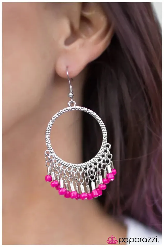 Paparazzi Jewelry Earrings Paparazzi Earring Wild Style Pink