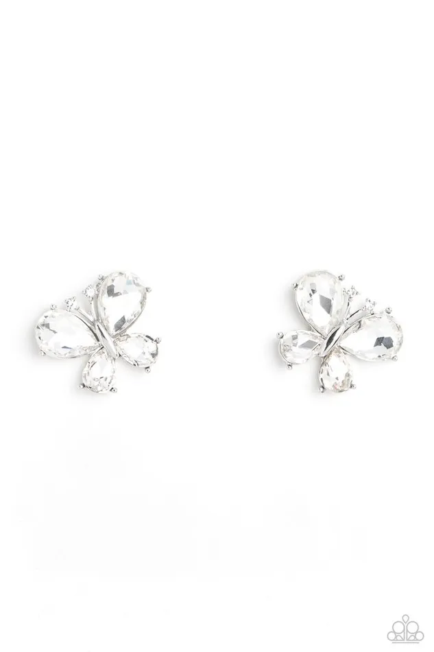 Paparazzi Jewelry Earrings Paparazzi Earring Winged Whimsy White