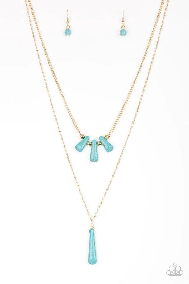 Paparazzi Jewelry Necklaces Paparazzi Necklace Basic Groundwork Blue