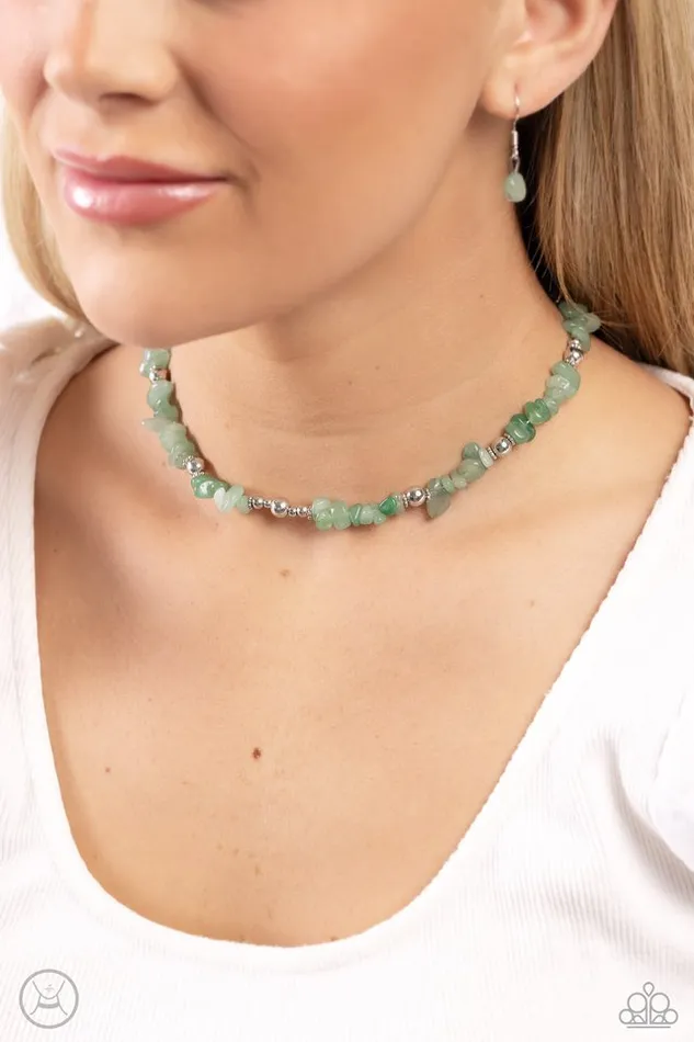 Paparazzi Jewelry Necklaces Paparazzi Necklace Carved Confidence Green