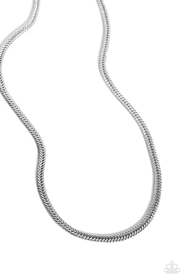 Paparazzi Jewelry Necklaces Paparazzi Necklace Downtown Defender Silver