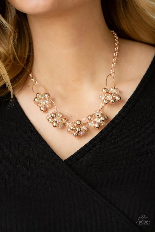 Paparazzi Jewelry Necklaces Paparazzi Necklace Effervescent Ensemble Rose Gold