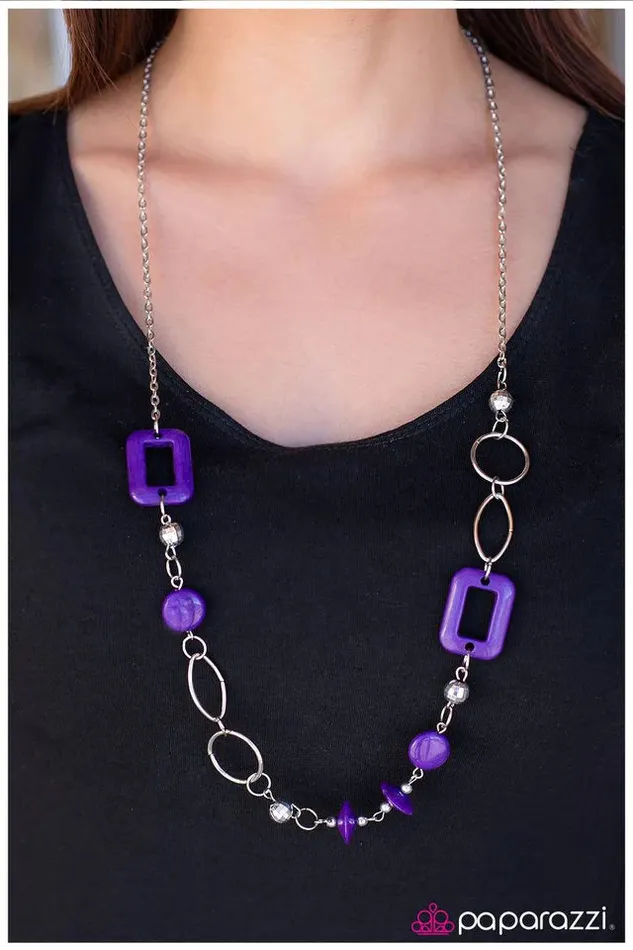 Paparazzi Jewelry Necklaces Paparazzi Necklace Just Around the Corner Purple
