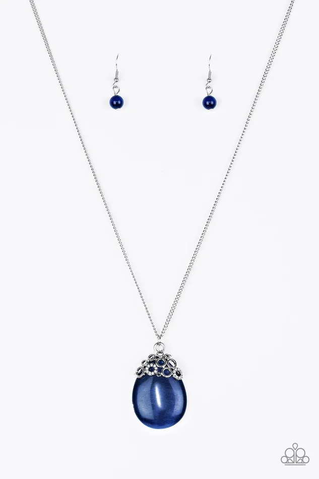 Paparazzi Jewelry Necklaces Paparazzi Necklace Nightcap and Gown Blue