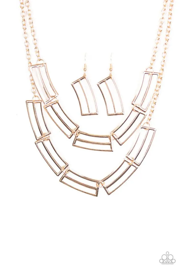 Paparazzi Jewelry Necklaces Paparazzi Necklace Right On Track Gold