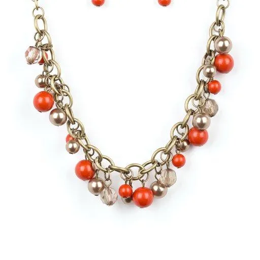 Paparazzi Jewelry Necklaces Paparazzi Necklace The GRIT Crowd Orange