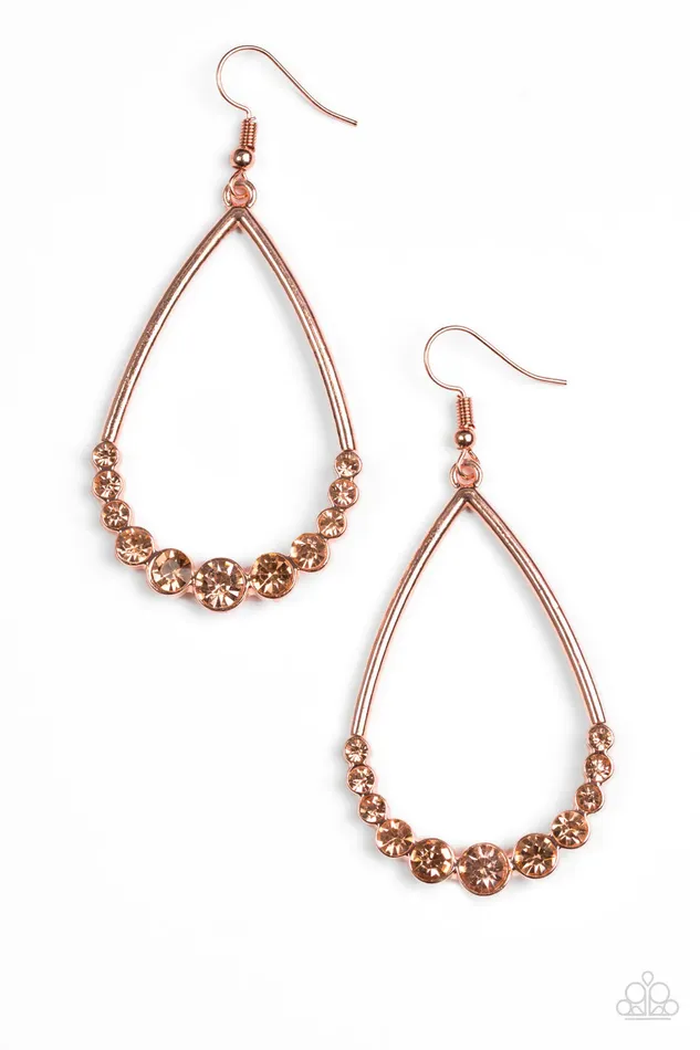 Paparazzi Jewelry Paparazzi Earring Dipped In Diamonds Copper Earrings