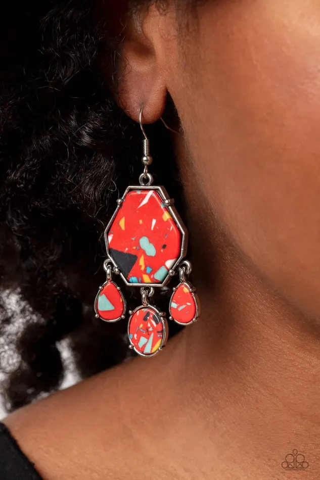 Paparazzi Jewelry Paparazzi Earring Organic Optimism Red Earrings