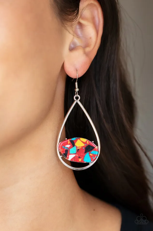 Paparazzi Jewelry Paparazzi Earring Tropical Terrazzo Red Earrings