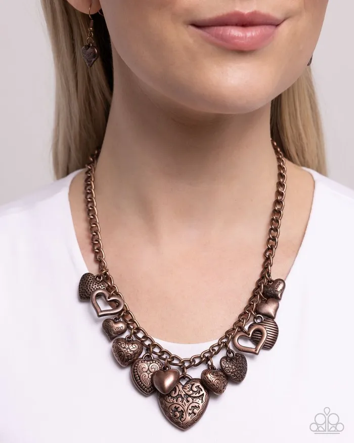 Paparazzi Jewelry Paparazzi Necklace Heart Hangout Copper Necklaces