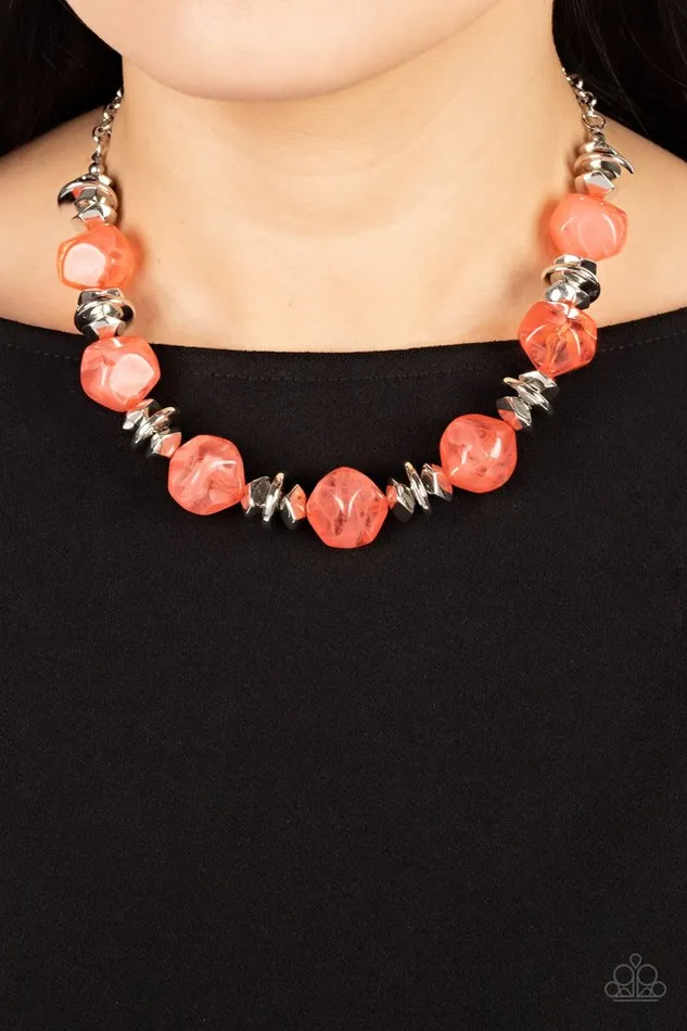 Paparazzi Jewelry Paparazzi Necklace Island Ice Orange Necklaces