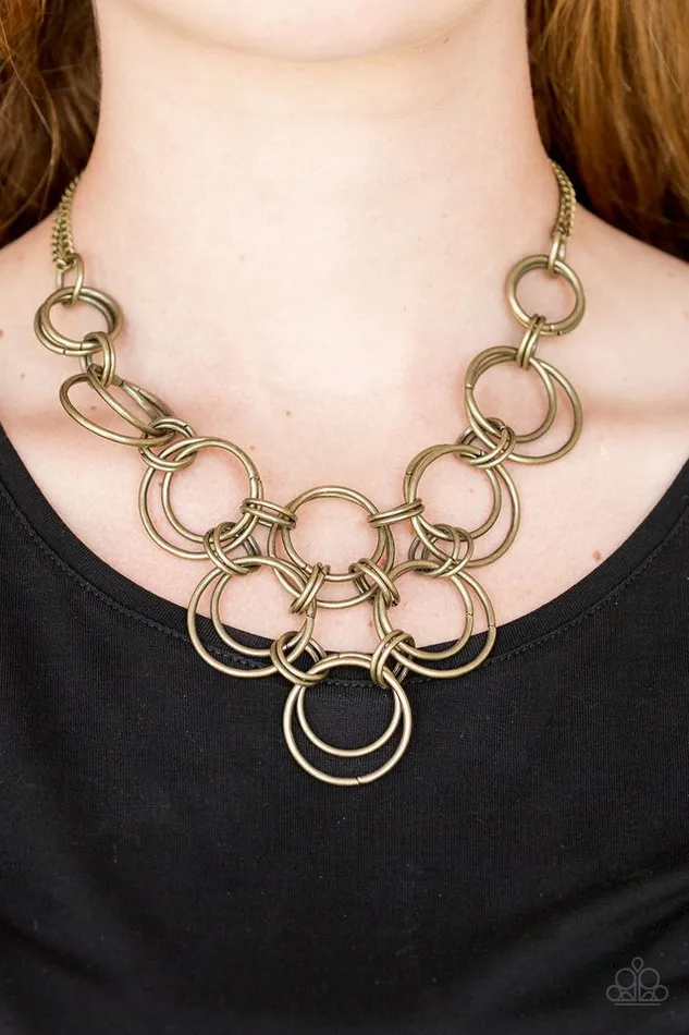 Paparazzi Jewelry Paparazzi Necklace Ringing Off The Hook Brass Necklaces