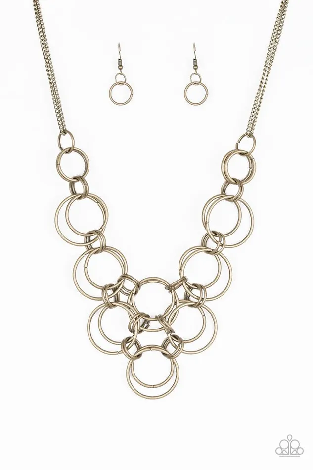 Paparazzi Jewelry Paparazzi Necklace Ringing Off The Hook Brass Necklaces Paparazzi Jewelry Paparazzi Necklace Ringing Off The Hook Brass Necklaces