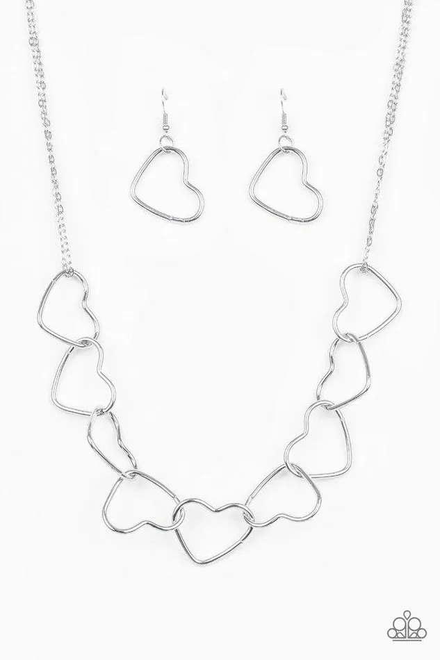 Paparazzi Jewelry Paparazzi Necklace Unbreak My Heart Silver Necklaces