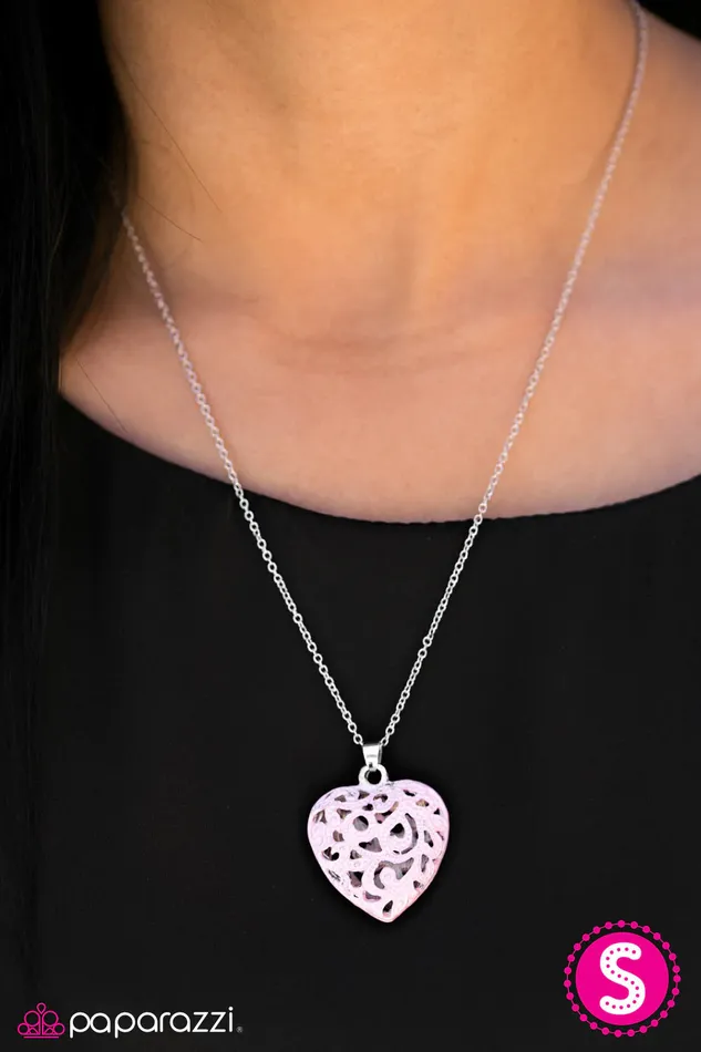 Paparazzi Jewelry Paparazzi Necklace Work Of HEART Pink Necklaces
