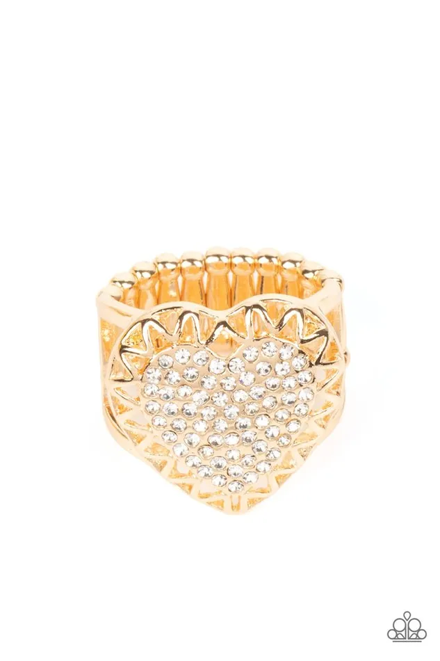Paparazzi Jewelry Rings Paparazzi Ring Romantic Escape Gold