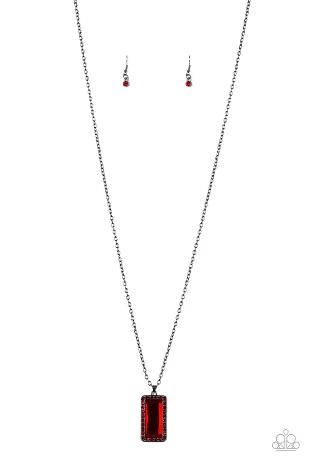 Paparazzi Necklace Bada BLING Bada Boom Red Paparazzi Jewelry Necklaces