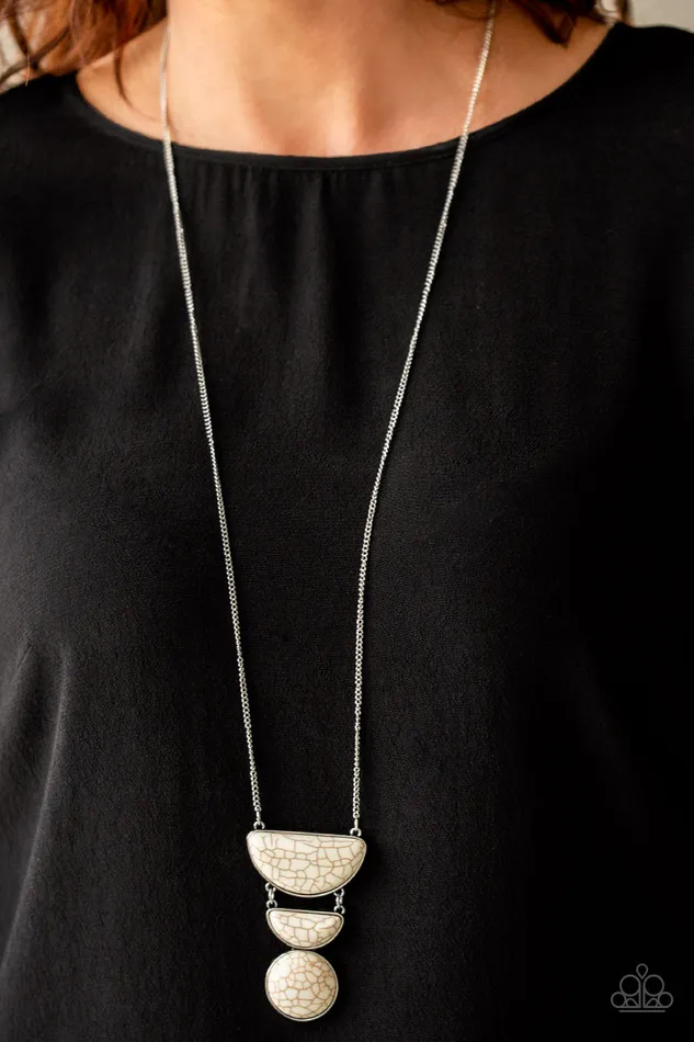 Paparazzi Necklace Desert Mason White Paparazzi Jewelry Necklaces