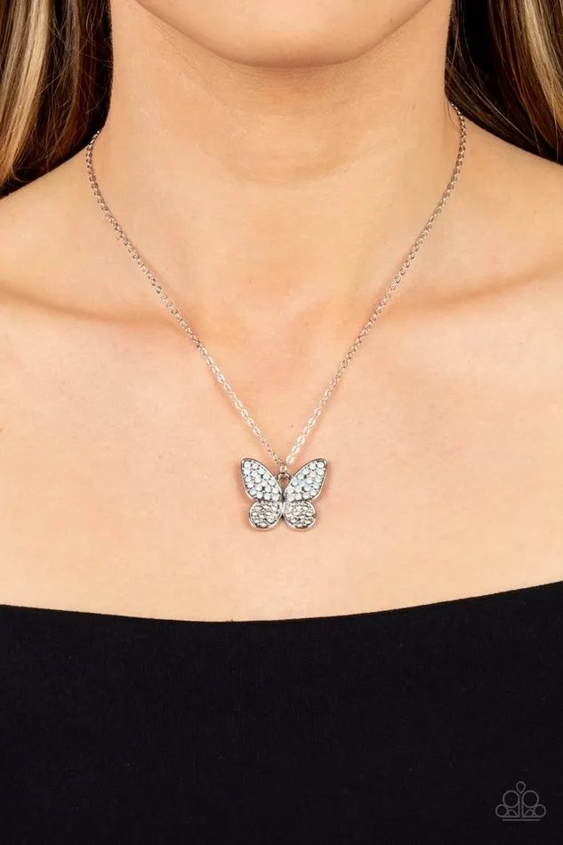 Paparazzi Necklace Flutter Forte White Paparazzi Jewelry Necklaces
