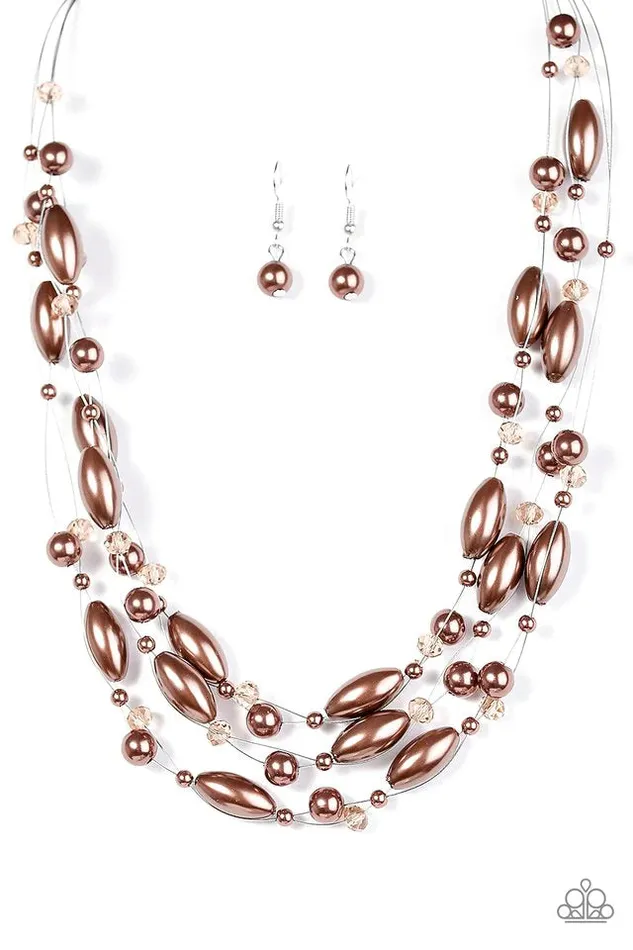 Paparazzi Necklace Happy Is The Bride Brown Paparazzi Jewelry Necklaces