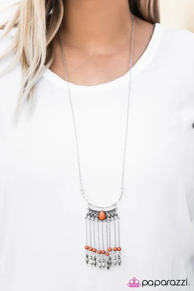 Paparazzi Necklace Mountain Beauty Orange Paparazzi Jewelry Necklaces