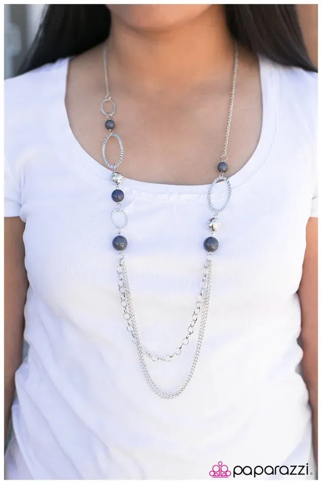 Paparazzi Necklace Somewhere Along The Line Silver Paparazzi Jewelry Necklaces