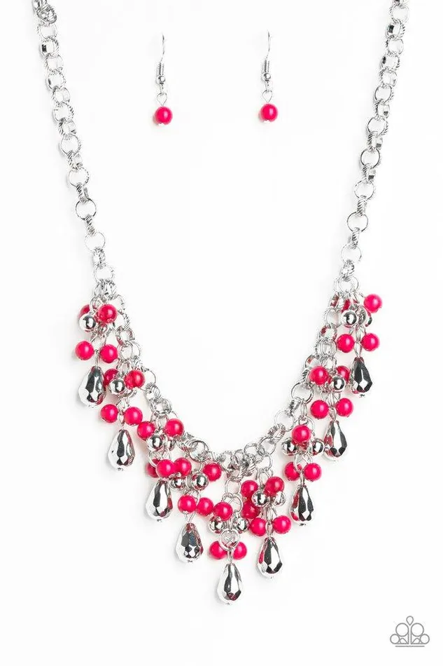 Paparazzi Necklace Travelling Trendsetter Pink Paparazzi Jewelry Necklaces