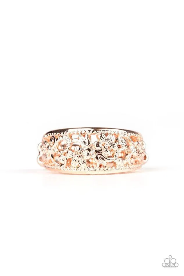 Paparazzi Ring Breezy Blossoms Rose Gold Paparazzi Jewelry Rings