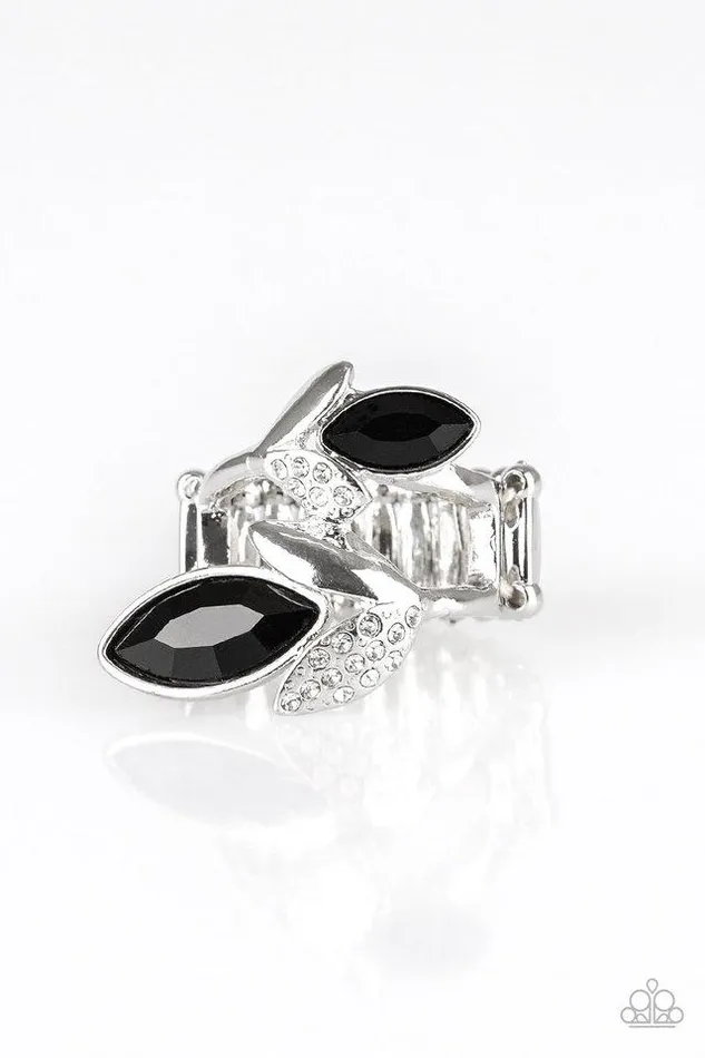 Paparazzi Ring Flawless Foliage Black Paparazzi Jewelry Rings
