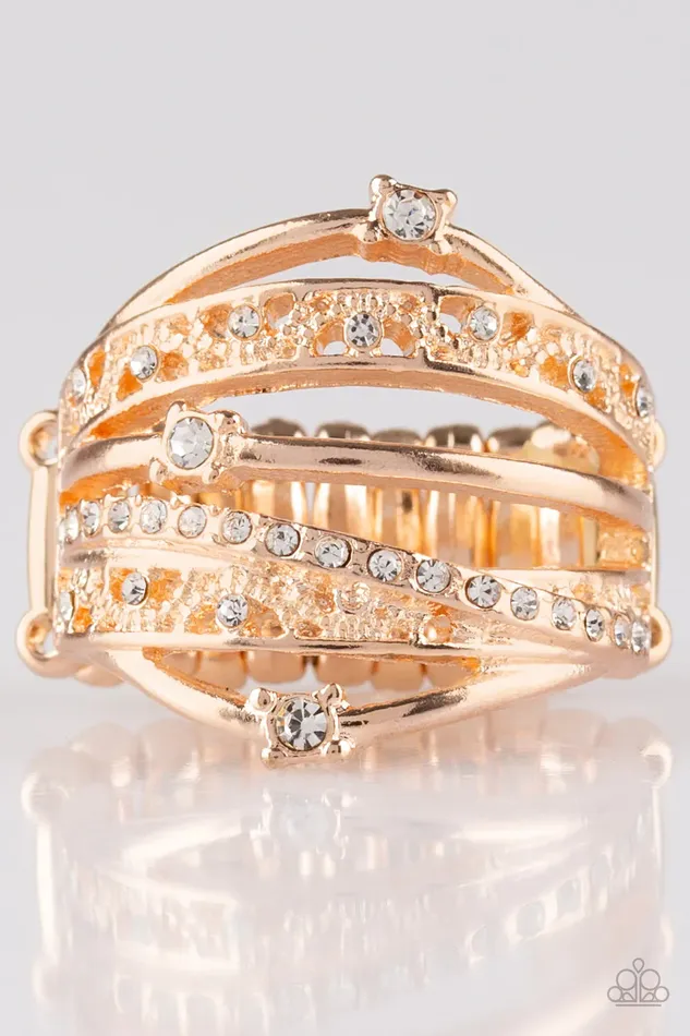 Paparazzi Ring Making The World Sparkle Rose Gold Paparazzi Jewelry Rings