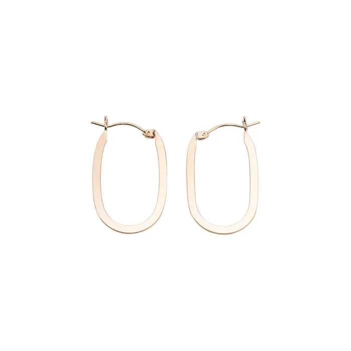 PreStyled Sets Gold Filled Flat Oval Hoops RG