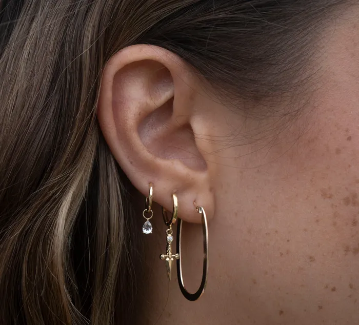 PreStyled Sets Gold Filled Flat Oval Hoops RG