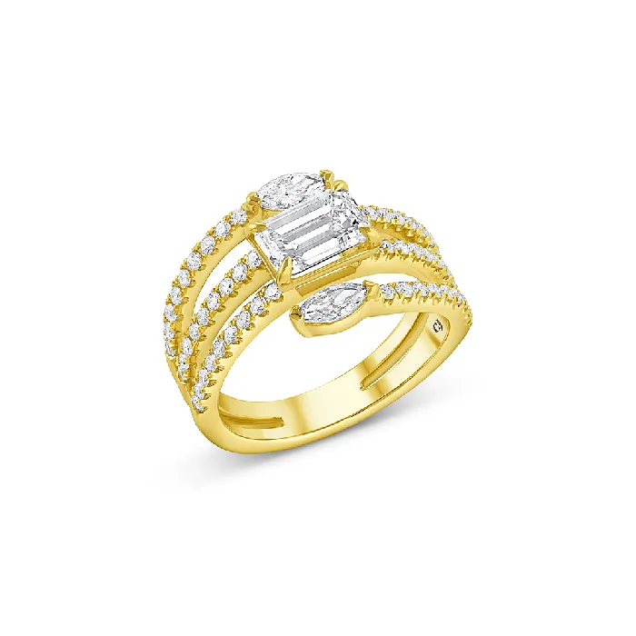 Rings CJ Charles Jewelers Rivire 18k Yellow Gold 123ct Emerald Cut Diamond Spiral Ring Rings CJ Charles Jewelers Rivire 18k Yellow Gold 123ct Emerald Cut Diamond Spiral Ring