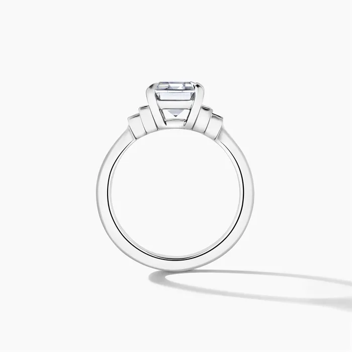 Rings Engagement Collections Platinum Diamond Semimount Ring Baguettes and Asschers Emerald Cut Center Rings Engagement Collections Platinum Diamond Semimount Ring Baguettes and Asschers Emerald Cut Center