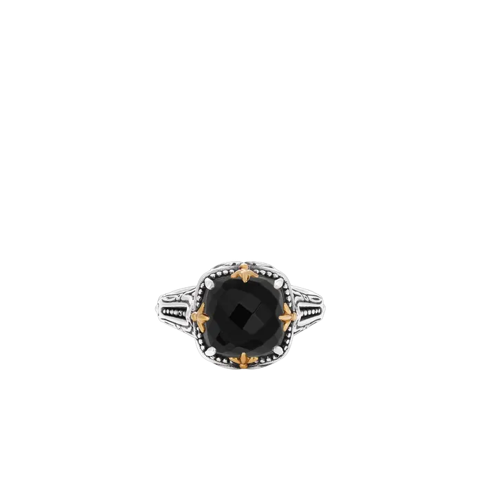 Rings Konstantino Konstantino Sterling Silver and 18K Yellow Gold Cushion Black Onyx Ring Rings Konstantino Konstantino Sterling Silver and 18K Yellow Gold Cushion Black Onyx Ring